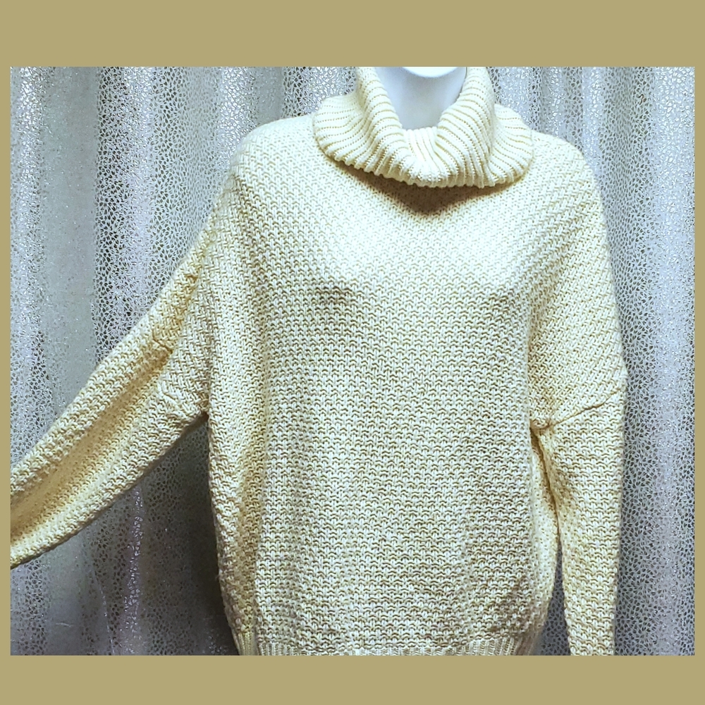 Turtle Neck Sweater Extended Shoulders by Altar'd State